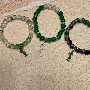 Funky Alien charm stretch Beaded Charm Bracelets